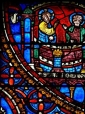 św. TEODOR z AMAZJI - WIDZENIE CHRYSTUSA - XII w., panel witraża, lewa apsyda, katedra pw. Najświętszej Maryi Panny, Chartres; źródło: www.therosewindow.com
