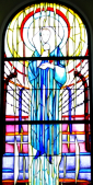 bł. CELESTYNA FARON - witraż, kościół w Kamienicy; źródło: www.kamienica.iap.pl