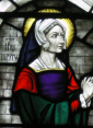bł. MAŁGORZATA POLE w WIĘZIENIU - witraż, kościół Naszej Pani i Męczenników Anglii, Cambridge; źródło: www.freewebs.com