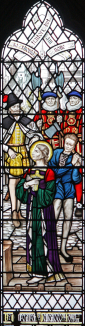 bł. MAŁGORZATA POLE PROWADZONA na EGZEKUCJĘ -, witraż, kościół Naszej Pani i Męczenników Anglii, Cambridge; źródło: www.flickr.com