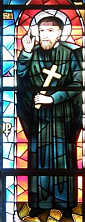św. JUSTYN de JACOBIS: witraż; źródło: stvincentimages.cdm.depaul.edu