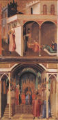 SCENY z ŻYCIA św. MIKOŁAJA: LORENZETTI, Ambrogio (ok. 1290, Siena - 1348, Siena), ok. 1332, tempera na desce, 96x52.5cm, Galleria degli Uffizi, Florencja; źródło: www.wga.hu
