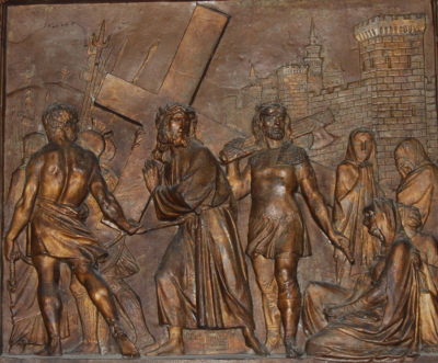 DROGA KRZYŻOWA, stacja IV: XIX w., drzeworyt, kościół św. Anianusza, Chartres; źródło: zasoby własne (2010)