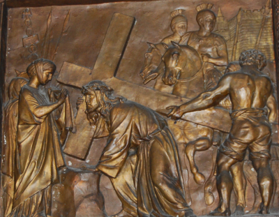 DROGA KRZYŻOWA, stacja VI: XIX w., drzeworyt, kościół św. Anianusza, Chartres; źródło: zasoby własne (2010)