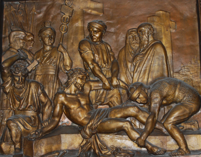 DROGA KRZYŻOWA, stacja XI: XIX w., drzeworyt, kościół św. Anianusza, Chartres; źródło: zasoby własne (2010)