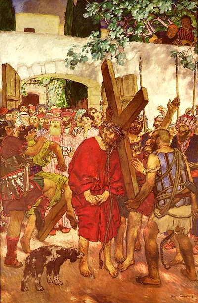 DROGA KRZYŻOWA, stacja II – MEHOFFER, Józef (1869, Ropczyce - 1946, Wadowice) - 1933-1946, kaplica pw. Męki Pańskiej, Bazylika oo. Franciszkanów, Kraków; źródło: www.pinakoteka.zascianek.p