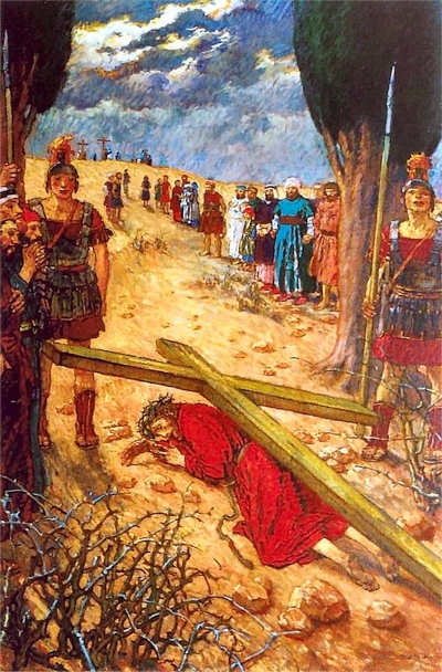 DROGA KRZYŻOWA, stacja V – MEHOFFER, Józef (1869, Ropczyce - 1946, Wadowice) - 1933-1946, kaplica pw. Męki Pańskiej, Bazylika oo. Franciszkanów, Kraków; źródło: www.pinakoteka.zascianek.p