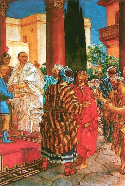 DROGA KRZYŻOWA, stacja I – MEHOFFER, Józef (1869, Ropczyce - 1946, Wadowice) - 1933-1946, kaplica pw. Męki Pańskiej, Bazylika oo. Franciszkanów, Kraków; źródło: www.pinakoteka.zascianek.p