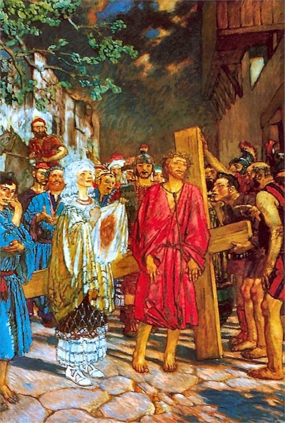 DROGA KRZYŻOWA, stacja V – MEHOFFER, Józef (1869, Ropczyce - 1946, Wadowice) - 1933-1946, kaplica pw. Męki Pańskiej, Bazylika oo. Franciszkanów, Kraków; źródło: www.pinakoteka.zascianek.p