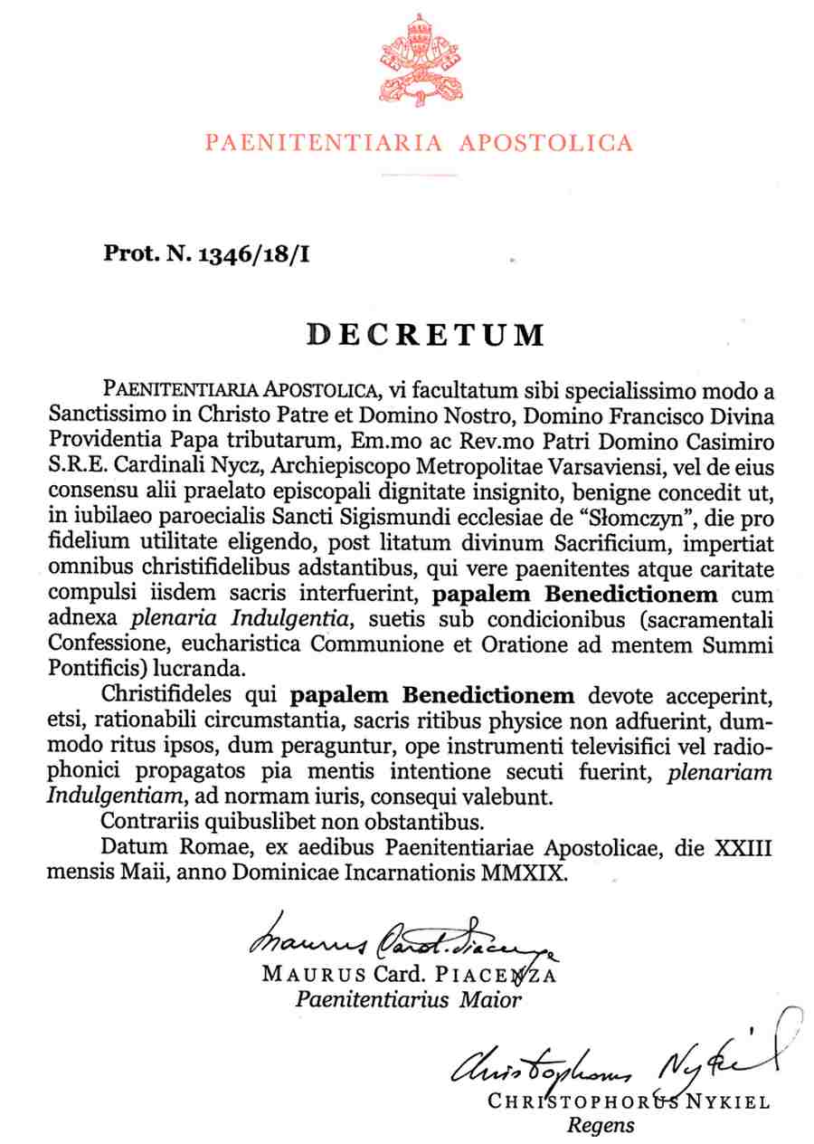 Dekret o rozpoczęciu Roku Jubileuszowego