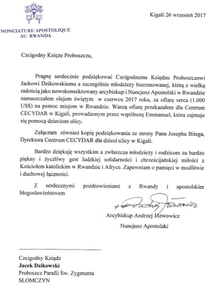 List abpa Andrzeja Józwowicza; źródło: zbiory własne